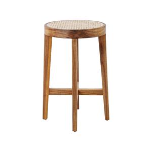 Tabouret de bar résistant aux intempéries pour usage commercial intérieur et extérieur avec un cadre en teck massif robuste et un repose-pieds stable - Product Image 4