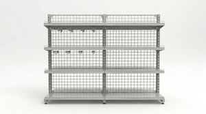 Estante rectangular moderno de doble cara con malla, de acero laminado en frío, de 100 kg por nivel, desmontable, con recubrimiento en polvo, fabricado en Vietnam. - Product Image 4