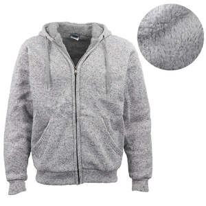 Sweat à capuche zippé épais pour homme avec logo personnalisé de haute qualité, en molleton Sherpa, style pull-manteau, personnalisable - Product Image 6