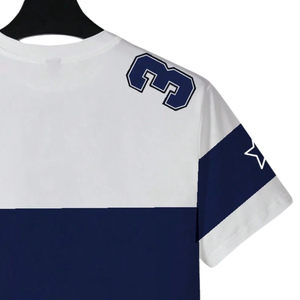 Mens Blue White Sublimation Sports T-<b>Shirt</b> Short Sleeve Breathable Quick Dry <b>100</b>% <b>Polyester</b> Athletic Fitness Running Casual XL - Product Image 4