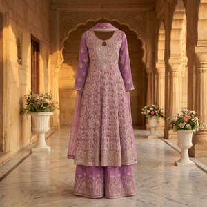 Embroidered <b>Kurti</b> With Palazzo Pants Traditional Ethnic Wear <b>For</b> <b>Women</b> Loose Fit India Pakistan - Product Image 5