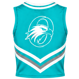 Custom Turquoise Cheer <b>Shirt</b> Sleeveless Team Sportswear Athletic Uniform Top Training Practice Performance Cheer Squad Apparel - Product Image 2