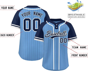 Ropa Deportiva Personalizada de Alta Calidad, Secado Rápido, Béisbol, 100% Poliéster, Cuello Redondo, Estampado de Rayas, Camisetas Cortas de Talla Grande con Dos Botones - Product Image 2