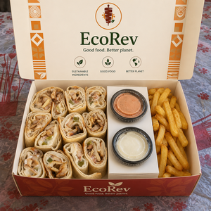 Custom Eco Biodegradable Foldable Takeout Shawarma Fried Chicken French Fries Sandwich Mini Burger Compartment Box Paper Fast - Product Image 4