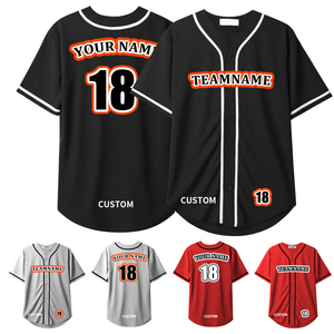 Maillot de baseball personnalisé pour hommes avec numéros d'équipe sublimés, manches trois quarts, uniforme d'équipe adulte, fabricant de vêtements de sport OEM - Product Image 3
