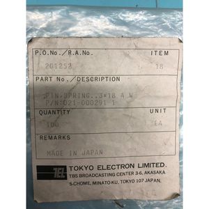 จำนวนมาก100 Tokyo Electron Tel 021-000291-1 PIN - Trusted มรดกโลกอุปกรณ์เซมิคอนดักเตอร์และชิ้นส่วนที่ - Product Image 1
