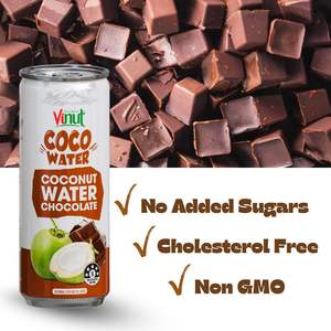 น้ำมะพร้าวเพียวรีสูตรไม่มีน้ำตาล รสช็อกโกแลต 320 มล. ขายส่ง รับผลิตแบรนด์ส่วนตัว มีตัวอย่างฟรี ผู้ผลิตจากเวียดนาม - Product Image 2