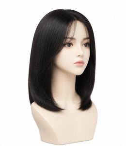 Women's Full Silk Base <b>Wig</b> Premium Virgin Indian Remy Human Hair Lace Double Drawn Glueless <b>Short</b> All Colors with Strap Border - Product Image 1