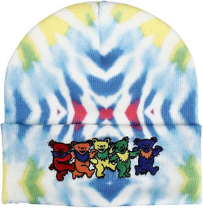 Bonnet en tricot 100 % acrylique dégradé tie-dye pour adulte avec broderie – Chapeau coloré, chaud et doux - Product Image 6