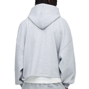 Sweat à capuche zippé pour homme, surdimensionné, de haute qualité, style vintage, effet délavé soleil et usé, délavé à l'acide - Product Image 6