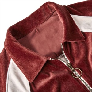 Men's Red <b>White</b> Color Block Suede Racer <b>Jacket</b> Stand Collar Casual Autumn Pullover <b>Jacket</b> - Product Image 6