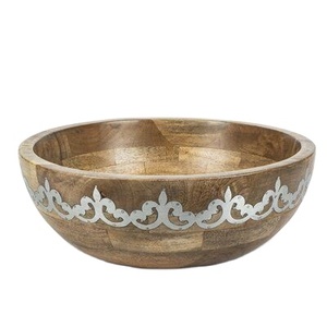 Bol de service vintage en bois, fournitures pour hôtels et restaurants, compatible lave-vaisselle, bols personnalisés, design artisanal, bol rond pour fruits, pour la maison - Product Image 1