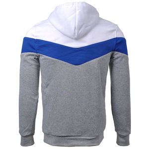 Modern <b>Mens</b> Hoodie Colorblock Fleece <b>Pullover</b> Chevron Chest Stripe Drawstring Hood Kangaroo Pocket Long Sleeve Casual Streetwear - Product Image 2