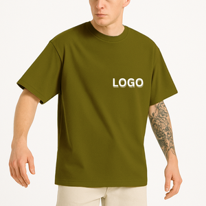 T-shirt surdimensionné avec logo personnalisé, grammage lourd 250-300 g/m², 100 % coton, épaules tombantes, T-shirt homme épais - Product Image 5