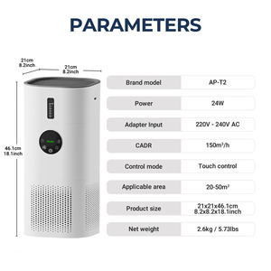 带有H13 HEPA过滤器的2合1空气净化器和家用加湿器，卧室，宠物，过敏，LED显示屏安静 - Product Image 5