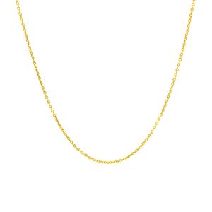 Collana Sottile in Oro Giallo 14k con Catena a Maglia Cavo da 1,1mm e Design Rotondo - Product Image 2