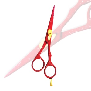2024 Top vente pas cher barbier cheveux ciseaux Salon cisaillement haute qualité rasoir bord ciseaux logo personnalisé rouge cisaillement coiffure - Product Image 6