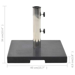 Base parasole in granito quadrato nero 44.1 lb per ombrelloni e basi del Patio - Product Image 6