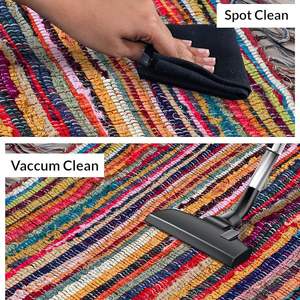 Tapis de couloir Chindi colorés personnalisés de qualité supérieure, faits à la main, lavables, recyclés, tapis de cuisine, paillasson, design de logo - Product Image 2