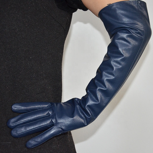 Gants longs en cuir pour l'hiver, style classique, marron/rouge/noir, pour le ski et les activités de plein air - Product Image 2