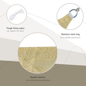 Tenda da Sole Quadrata 24x24ft per Esterni, Resistente ai Raggi UV, Colore Sabbia, Vele e Reti Ombreggianti - Product Image 5
