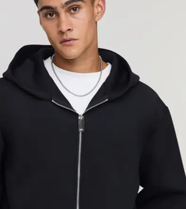 Sweat à capuche zippé pour homme en molleton brossé doux, broderie personnalisée, vêtements décontractés, fabrication OEM, vente en gros, directement de l'usine, vêtements de mode ODM - Product Image 4