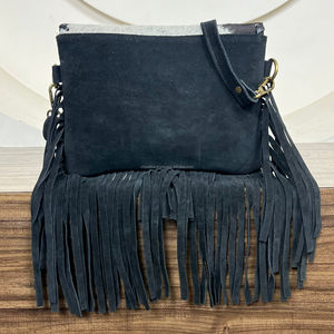 กระเป๋าสะพายข้างหนังวัวสไตล์ตะวันตกใหม่กระเป๋าถือ Boho หนังแท้สำหรับผู้หญิงกระเป๋าสะพายพาดลำตัว - Product Image 5