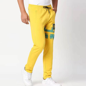 Pantalones Deportivos Casuales Amarillos para Hombre, Corte Holgado, Cintura Alta con Cordón, Transpirables, Tipo Cargo, 100% Algodón, Tallas Grandes - Product Image 3