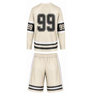Ensemble de hockey sur glace sublimé pour hommes, maillot et short en polyester rayé, tenue de sport athlétique, uniforme d'équipe, vêtements d'entraînement et de match - Product Image 2