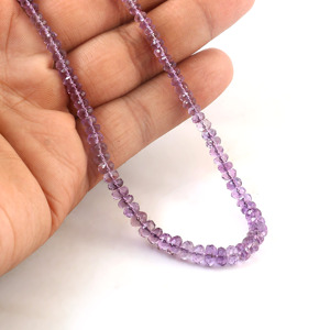 Perles facettées rondes en améthyste naturelle 3-6mm, perles de pierres précieuses violettes, brin de 16 pouces, pour la fabrication de bijoux, fournisseur en gros - Product Image 2
