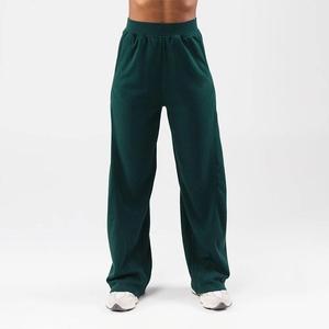 Wholesale Custom Heavyweight Loose Workout Gym <b>Jogger</b> Elastic Baggy <b>Flare</b> Straight Leg <b>Women</b> Cotton Fleece Wide Leg Sweatpants - Product Image 3