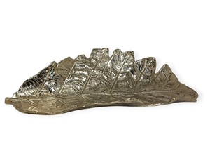 Bandeja de Lujo con Hojas Metálicas Doradas, Plato Decorativo de Aluminio para Joyas y Adornos, Centro de Mesa Elegante, Frutero Decorativo - Product Image 2