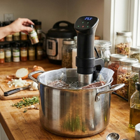 Sudex 1800W Cuiseur à bain-marie en acier inoxydable de haute qualité avec réglage précis de la température, minuterie numérique et moteur DC sans balais
