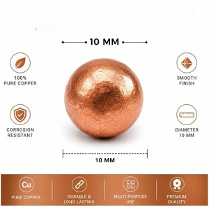 Esfera redonda de cobre, cuentas metálicas para proyectos de manualidades decorativas - Product Image 1