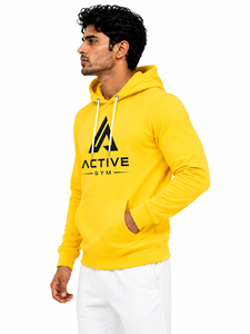 Sudadera con Capucha para Hombre, Gris, Sólida, Corte Regular, 100% Algodón, Forro Polar, Informal, con Bolsillo, Impermeable - Product Image 4