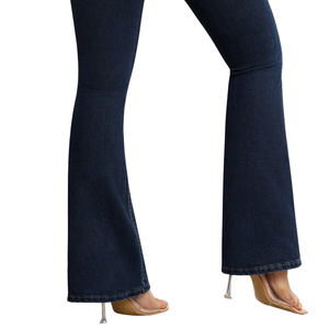 Womens Dark Blue Bootcut <b>Denim</b> Jeans Mid Waist XL <b>Stretch</b> Fit Flared Leg Casual Full Length Fashion Everyday Wear OEM - Product Image 5