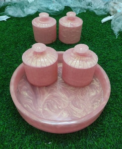 New Arrival Handmade Collection Luxury Decorative Resin Jar Set Storage Tray Eco-friendly Heat-Resistant <b>Microwave</b> Safe - Product Image 5