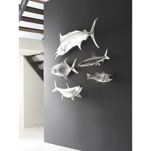 Silver Plated Stainless Steel <b>Shark</b> Figurine ZE-3386J <b>Art</b> Collectible Decorative Sculpture Polished Full 3D Animal Theme - Product Image 2