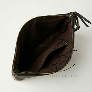 Handmade Cowhide Leather Wristlet <b>Wallet</b> Hair On Hide Western Clutch Zipper Travel Pouch Women OEM Custom - Product Image 5