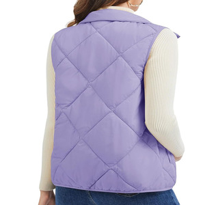 Gilet d'hiver sans manches matelassé pour femme, personnalisé OEM, en gros, avec fermeture éclair, 100 % polyester rembourré - Product Image 2