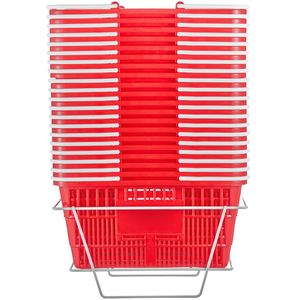 Set di 20 Cesti Porta Spesa in Plastica Resistente da 21L, 42x30x21 cm, con Manico e Supporto, Cesti Portatili per la Spesa - Product Image 1