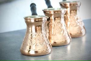 Copper Metal Hand Engraved Eco-Friendly Premium Quality Coffee Pot <b>Set</b> of 3 <b>Tea</b> Server for Hotel Party Use - Product Image 3