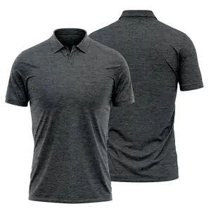 深灰色男士OEM polo高品质定制刺绣衬衫办公室制服短袖t恤