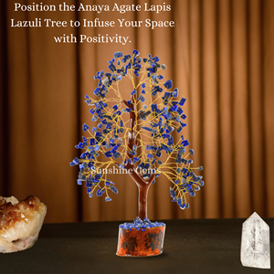 Arbre de Vie en Cristal de Lapis Lazuli en Gros avec Fil Doré, Pierres de Guérison, Décoration d'Intérieur - Product Image 6