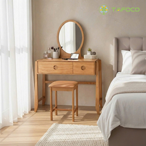 Tocador de estilo escandinavo, tocador de madera con cajones, juego de muebles modernos para dormitorio - Product Image 6