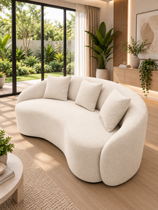 Sofá Curvo Cello Ivory de Emerald Sofa, Sofá Redondo Moderno y Contemporáneo para Sala de Estar o Estudio, Fabricante de Sofás con Tela Personalizada - Product Image 3