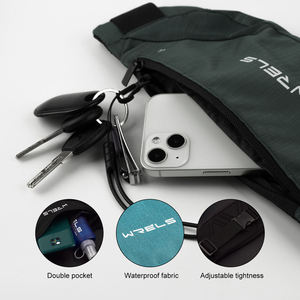 The PLAYER'S POINT <b>Black</b> 600D Polyester Durable Unisex Waist <b>Bag</b> 16x32x10cm Multi-Pocket with Adjustable <b>Strap</b> for Daily Use - Product Image 1