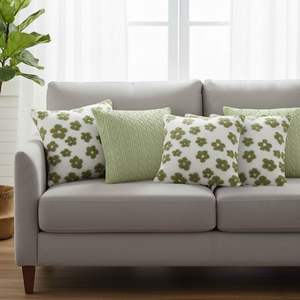 Ensemble de taies d'oreiller SOGA Green Cozy Cable Knit 45 cm, 5 pièces, housses décoratives Garden Bloom - Product Image 3