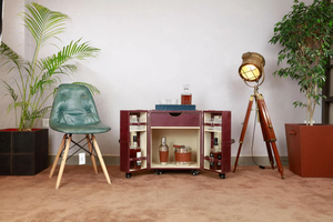 Classic Vintage Leather American Retro Style Custom Logo Brown Leather <b>Storage</b> Trunk <b>Chest</b> with Wheels High Demanding - Product Image 3