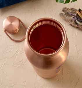 Copper Water <b>Bottle</b> with Chakra Design Bohemian Style Portable Travel Drinkware with Copper drinkware Pure copper water <b>bottle</b> - Product Image 5